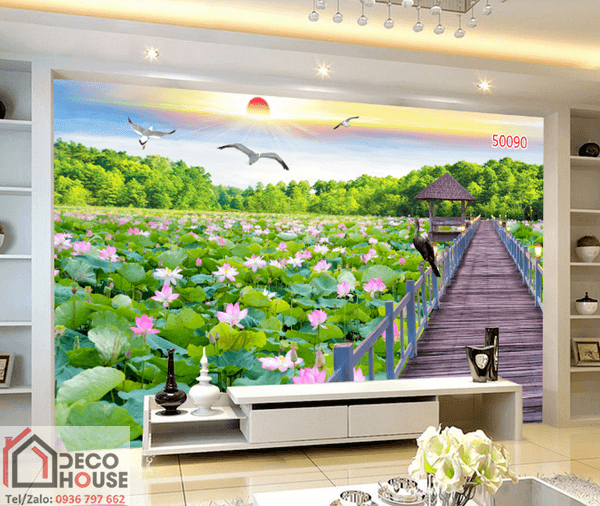 Tranh con đường ở đầm sen 50090
