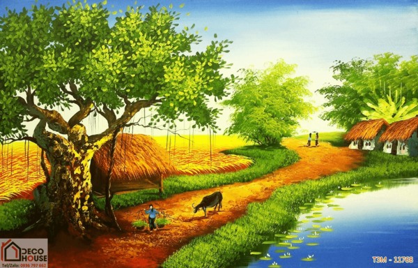 Tranh làng quê sơn dầu 11768