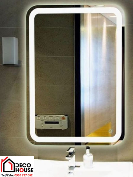 Gương nhà tắm hình chữ nhật có đèn led