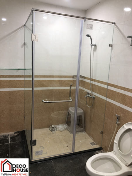 Phòng tắm kính 2 tấm vuông góc
