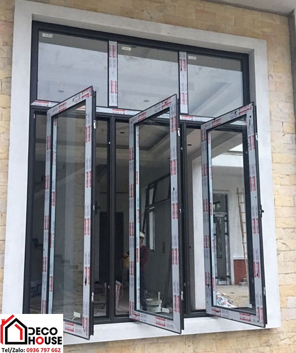 cửa sổ 3 cánh mở quay nhôm Xingfa hệ 55 nhập khẩu