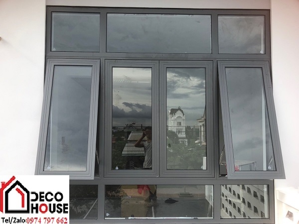 cửa sổ mở hất 4 cánh nhôm Xingfa hệ 55