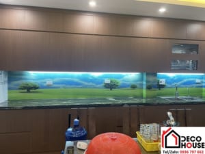 Giá Kính Bếp 3D, Kính Ốp Bếp Hoa Văn 3D