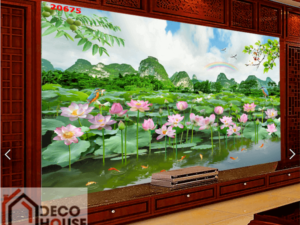 Tranh kính 3D hoa sen