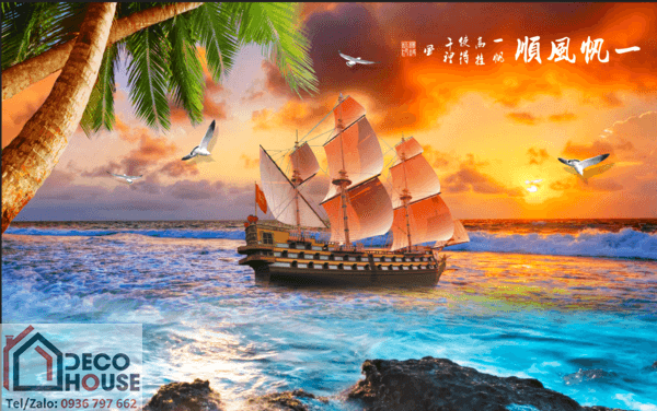 Tranh thuyền buồm 3D