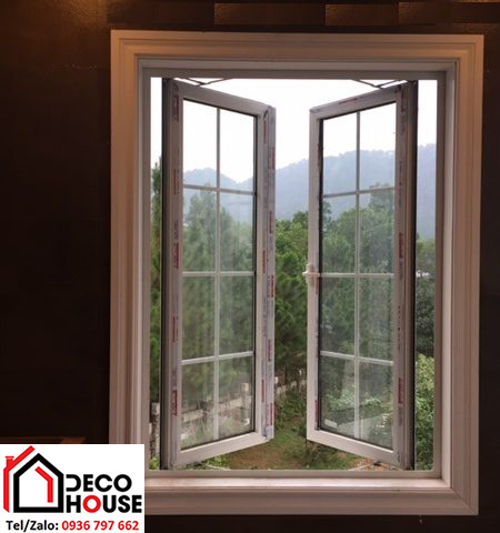 Cửa sổ mở quay 2 c&aacute;nh nh&ocirc;m Xingfa trắng sứ