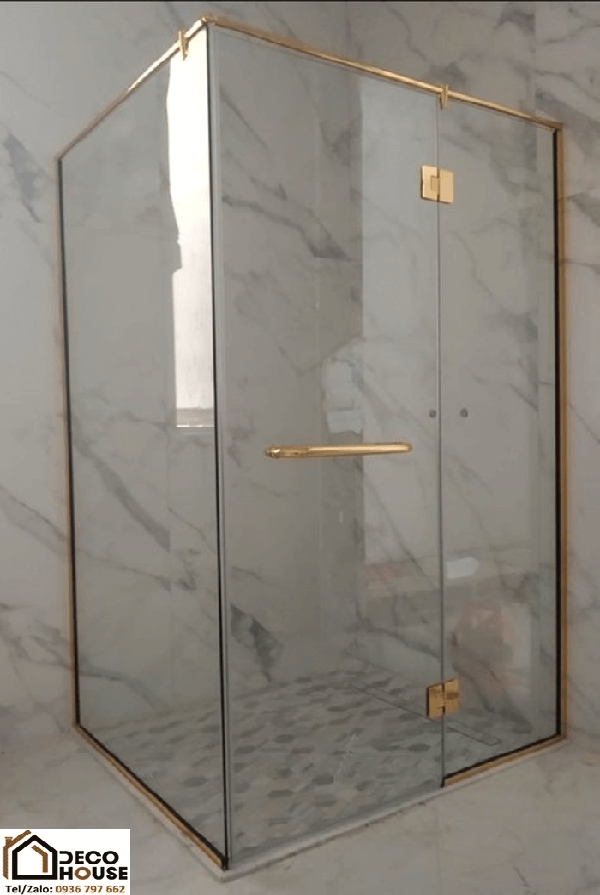 Cabin tắm kính phụ kiện màu vàng