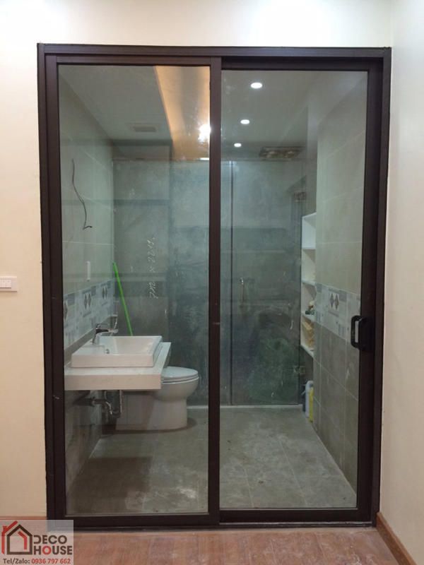 Cửa lùa nhôm Xingfa 1 cánh phòng tắm