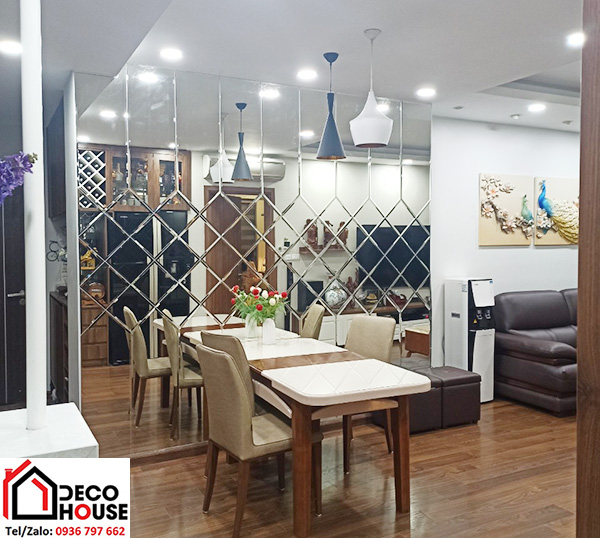 Thi công gương trang trí phòng ăn đẹp Hà Nội