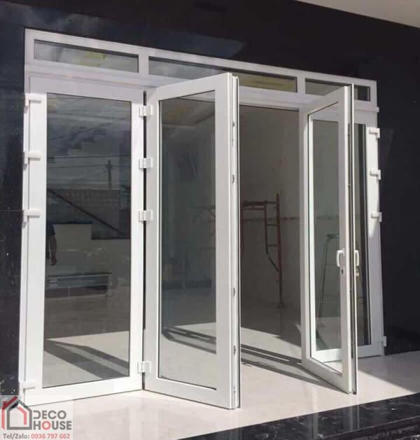 Làm cửa nhôm Xingfa màu trắng sữa giá rẻ