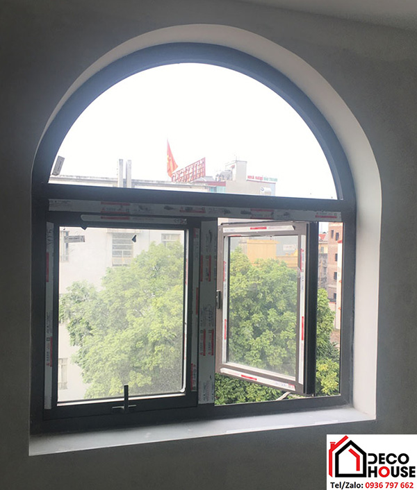 Mẫu cửa sổ nhôm kính Xingfa vòm cung