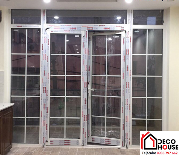 Cửa đi nhôm Xingfa 2 cánh màu trắng