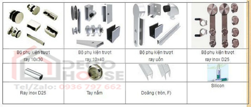 Phụ kiện cửa kính cường lực lùa